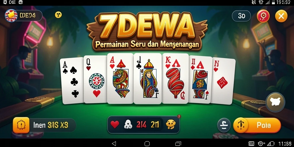 Tampilan gameplay 7DEWA dengan grafis menarik dan antarmuka yang sederhana.