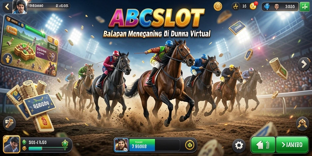 Screenshot gameplay ABCSLOT yang menampilkan aksi balapan seru.