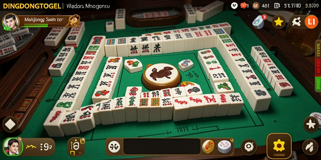 Screenshot gameplay DINGDONGTOGEL yang menampilkan tantangan Mahjong.