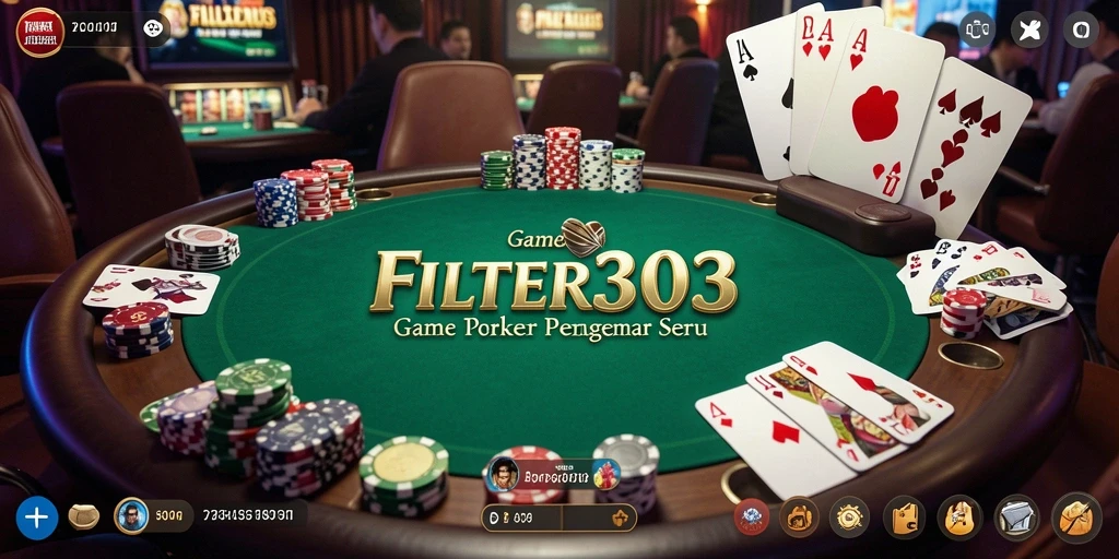 Tampilan gameplay Poker yang seru dan interaktif dalam FILTER303.