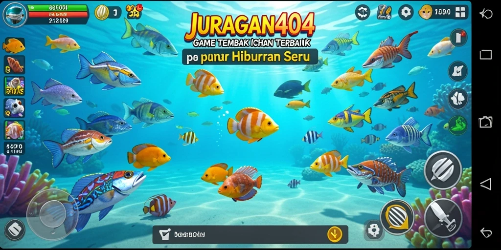 Gameplay seru Tembak Ikan di JURAGAN404 yang penuh warna.