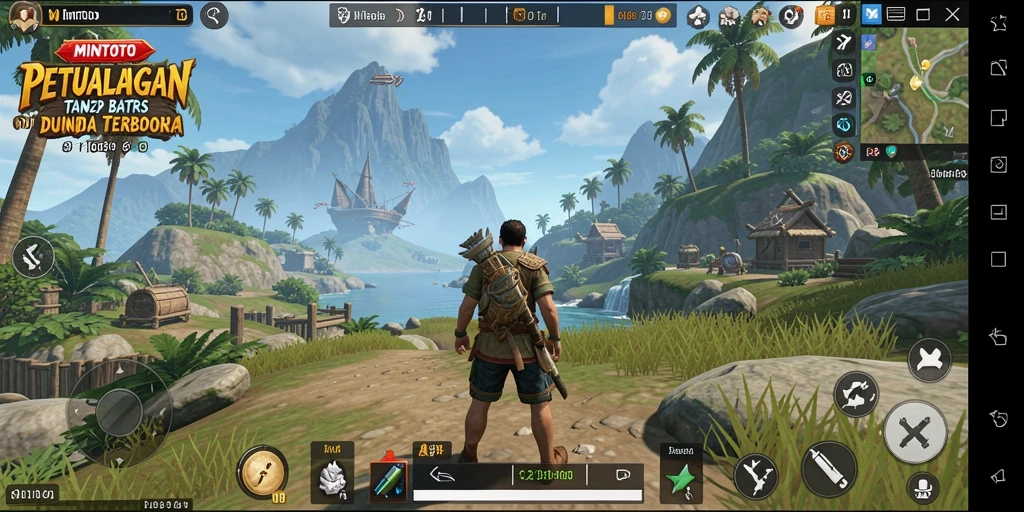 Screenshot menunjukkan petualangan seru di dunia terbuka MINTOTO.