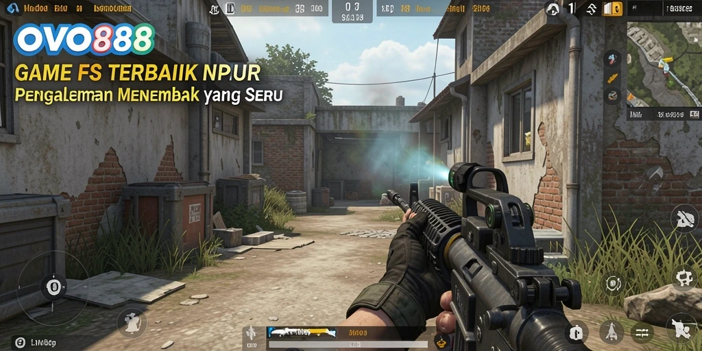 Screenshot gameplay OVO88, menunjukkan aksi menembak yang mendebarkan.
