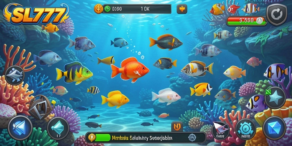Tampilan gameplay seru dari permainan Tembak Ikan SL777.