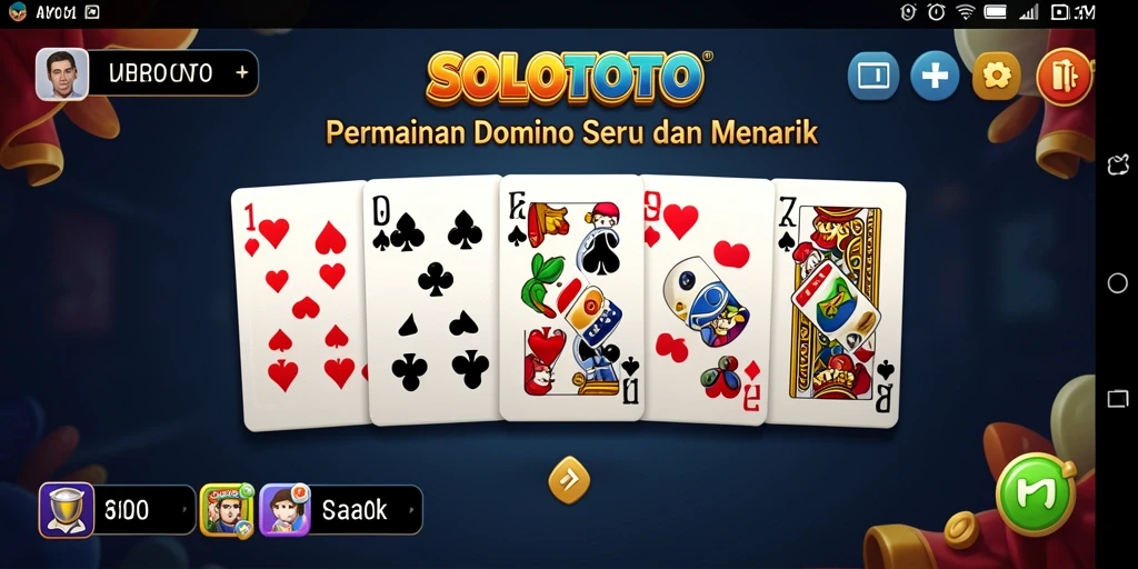 Screenshot utama dari gameplay Domino yang seru di SOLOTOTO.